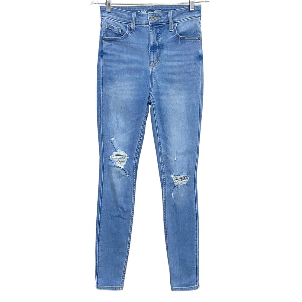 Old Navy Jeans Womens 2 Rockstar Super Skinny Extra High Rise Distressed Grunge
